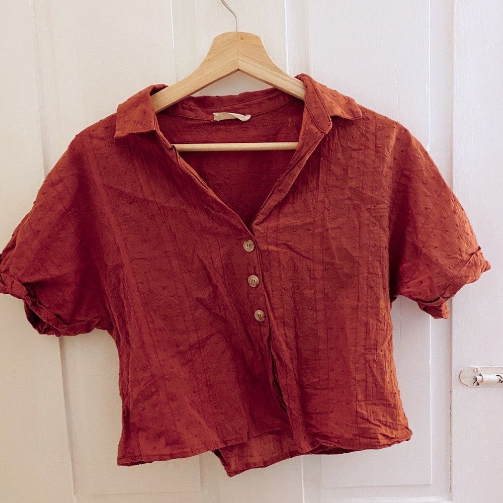 Cropped Burnt Orange Trendy top
